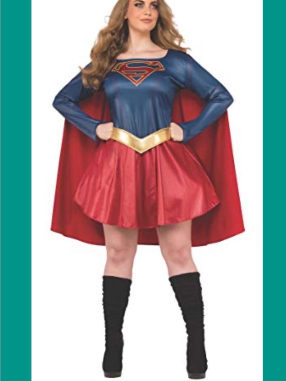 Rubie's Blue and Red Women's Superhero Costume with Gold Belt